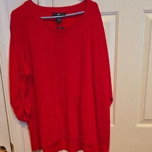 Ashley Stewart Bold Red Long Sleeve Top